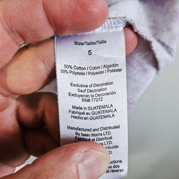 Lol Surprise Girls Size 5 Bon Bon Character Graphic Tee Shirt Purple Tie Dye - Picture 5 of 5